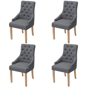 vidaXL Chaises &agrave; manger lot de 4 gris fonc&eacute; tissu
