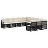 vidaXL Ensemble de canap&eacute; de jardin 11 pc Noir polyrotin