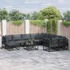vidaXL Ensemble de canap&eacute; de jardin avec coussin 11 pcs Noir Aluminium