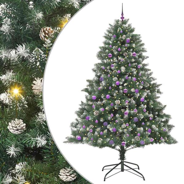 vidaXL Sapin de No&euml;l artificiel Vert 240 cm PVC, plastique et acier
