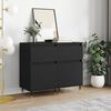 vidaXL Buffets 2 pcs noir 40x35x70 cm bois d&rsquo;ing&eacute;nierie