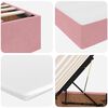 vidaXL Lit avec rangement et matelas Rose 200 x 200 cm Velours