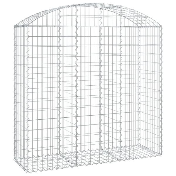 vidaXL Panier de gabions arqu&eacute; 150x50x140/160 cm Fer galvanis&eacute;