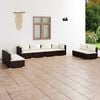 vidaXL Salon de jardin 8 pcs avec coussins R&eacute;sine tress&eacute;e Marron