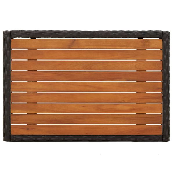 vidaXL Salon de jardin 3 pcs avec coussins Noir Résine tressée