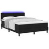 vidaXL Lit &agrave; ressorts avec matelas avec LED Noir 140 x 190 cm tissu