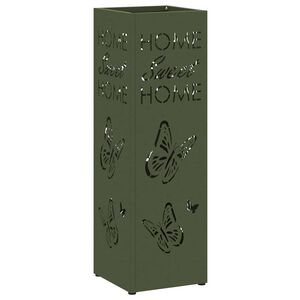 vidaXL Stand de Parapluie de Pluie Olive 15,5 x 15,5 x 49 cm Acier