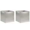 vidaXL Cache-pot de jardin 2 pc Argent&eacute; 20 x 20 x 20 cm