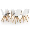 vidaXL Ensemble de salle &agrave; manger 7 pcs Blanc et noir