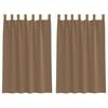 vidaXL Voilages &agrave; &oelig;illets 2 pcs marron clair 140 x 175 cm