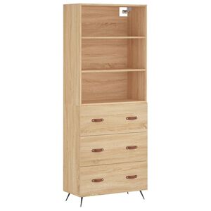 vidaXL Buffet haut Ch&ecirc;ne sonoma 69,5x34x180 cm Bois d'ing&eacute;nierie