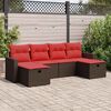 vidaXL Salon de jardin avec coussins 6 pcs marron r&eacute;sine tress&eacute;e
