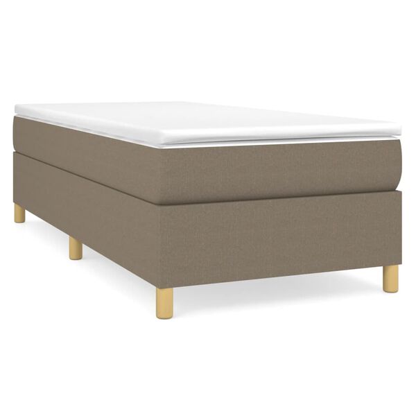 vidaXL Sommier &agrave; lattes de lit avec matelas Taupe 90x190 cm Tissu