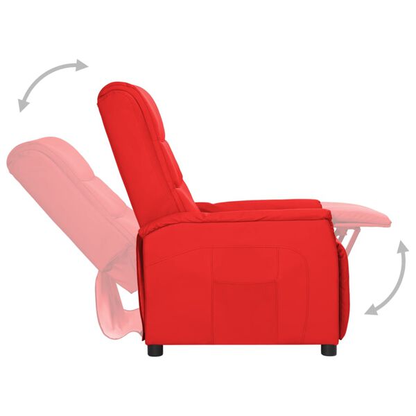 vidaXL Fauteuil inclinable Rouge Similicuir