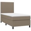 vidaXL Sommier &agrave; lattes de lit et matelas et LED Taupe 90x190 cm Tissu