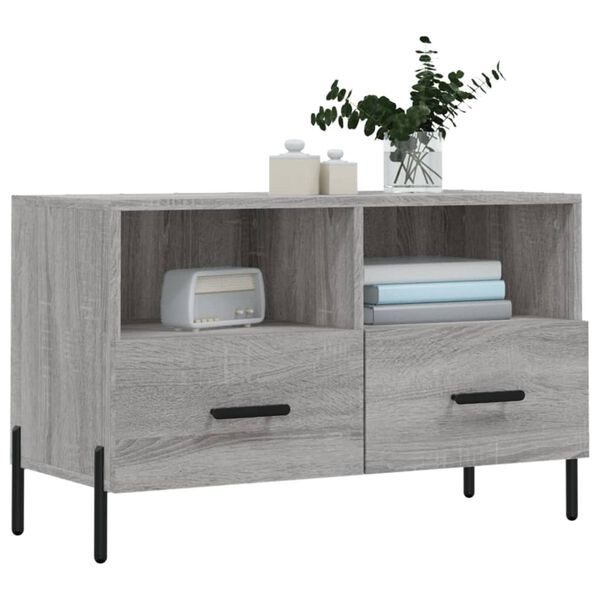 vidaXL Meuble TV Sonoma gris 80x36x50 cm Bois d'ingénierie