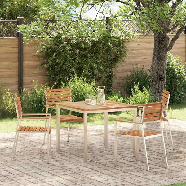 vidaXL Chaise de jardin 4 pcs Huile Naturelle Bois de teck massif