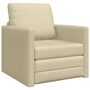 vidaXL Canap&eacute;-Lit Cr&egrave;me 74 x 77 x 81 cm tissu