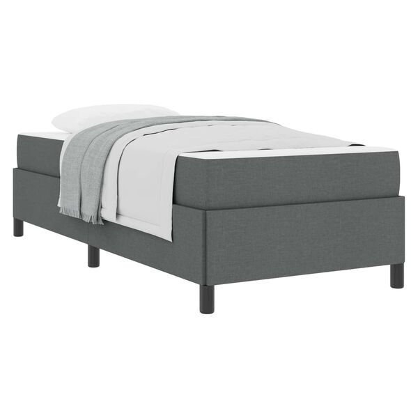 vidaXL Lit &agrave; ressorts avec matelas Gris fonc&eacute; 90 x 190 cm tissu