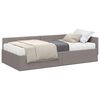 vidaXL Cadre de lit d'angle avec matelas 2 pc Taupe 90 x 200 cm tissu