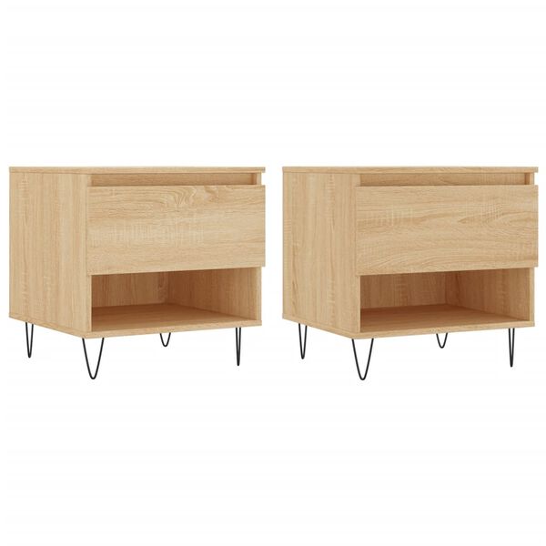 vidaXL Tables basses 2 pcs ch&ecirc;ne sonoma 50x46x50 cm bois d'ing&eacute;nierie