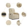 vidaXL Fauteuil inclinable &eacute;lectrique Cr&egrave;me Tissu
