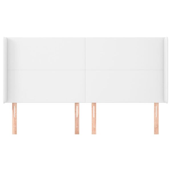 vidaXL T&ecirc;te de lit avec oreilles Blanc 163x16x118/128 cm Similicuir