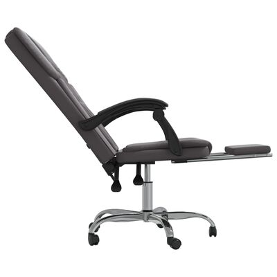 vidaXL Fauteuil inclinable de bureau Gris Similicuir