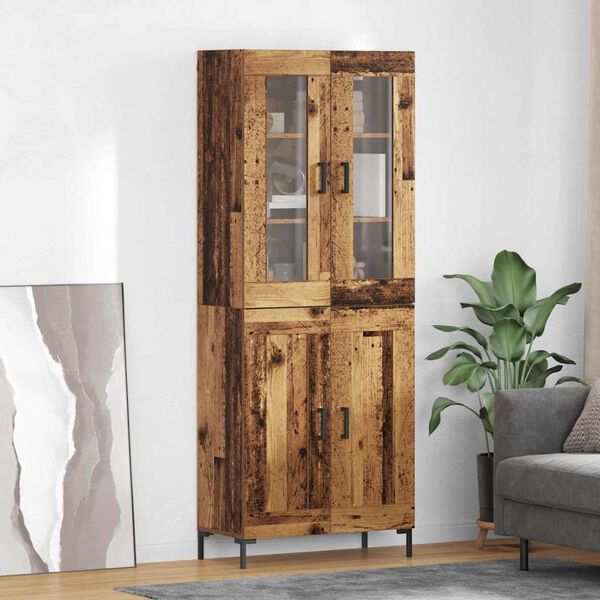 vidaXL Haut Armoire 2 pcs Bois ancien Bois d'ing&eacute;nierie
