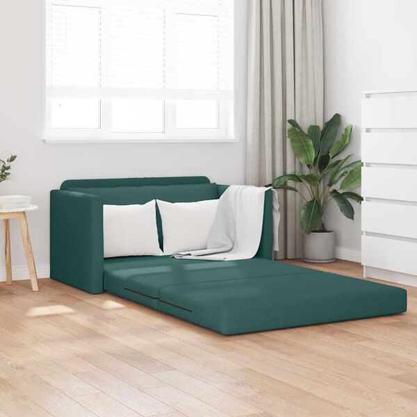 vidaXL Canap&eacute;-Lit 110cm Vert fonc&eacute; tissu