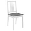 vidaXL Chaises &agrave; manger avec coussins lot de 2 blanc bois solide