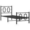 vidaXL Cadre de lit m&eacute;tal sans matelas avec pied de lit noir 75x190 cm