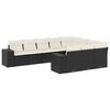 vidaXL Salon de jardin 10 pcs avec coussins noir r&eacute;sine tress&eacute;e