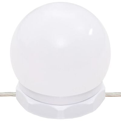 vidaXL Coiffeuse à LED avec armoire Blanc brillant Bois d'ingénierie