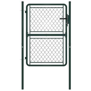 vidaXL Portail de jardin en acier vert 100 x 125 cm