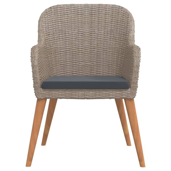 vidaXL Ensemble à manger de jardin avec coussins 9 pcs marron