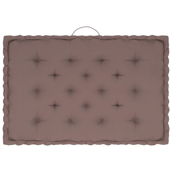 vidaXL Coussins de plancher de palette lot de 5 Taupe Coton