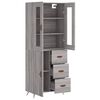 vidaXL Buffet haut Sonoma gris 69,5x34x180 cm Bois d'ing&eacute;nierie