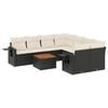 vidaXL Salon de jardin 9 pcs avec coussins noir r&eacute;sine tress&eacute;e