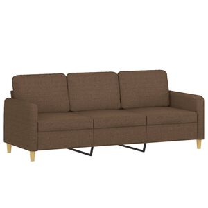 vidaXL Canap&eacute; &agrave; 3 places Marron 180 cm Tissu