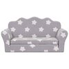 vidaXL Canap&eacute;-lit pour enfants &agrave; 2 places gris clair avec &eacute;toiles