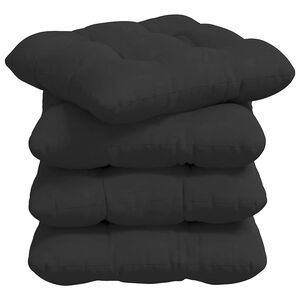 vidaXL Coussins de si&egrave;ge 4 pcs Noir 40 x 40 cm Tissu en microfibre