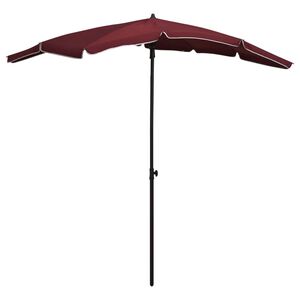 vidaXL Parasol de jardin avec m&acirc;t 200x130 cm rouge bordeaux