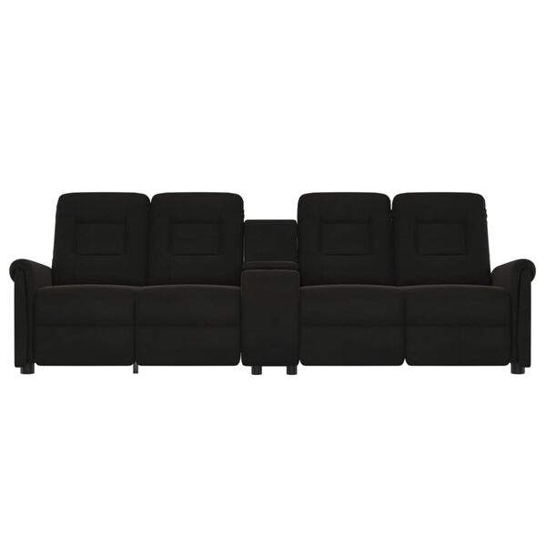 vidaXL Fauteuil de massage inclinable et porte-gobelet 4 places noir