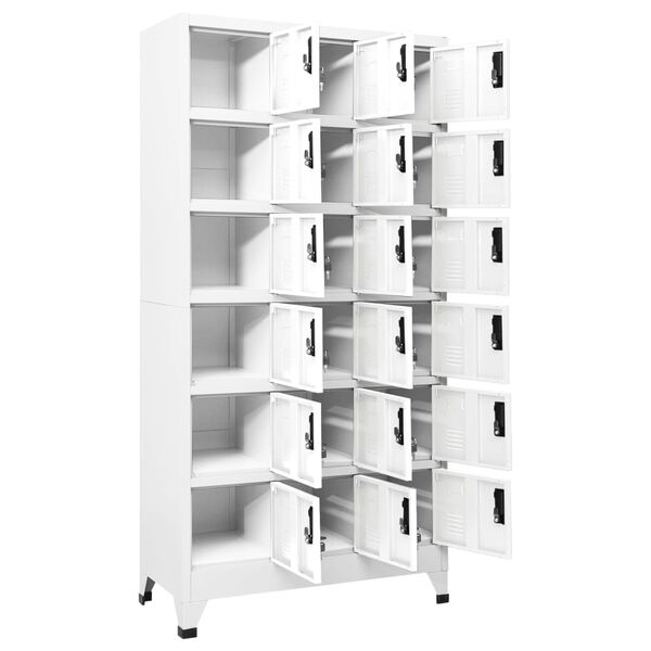 vidaXL Armoire &agrave; casiers Blanc 90x40x180 cm Acier