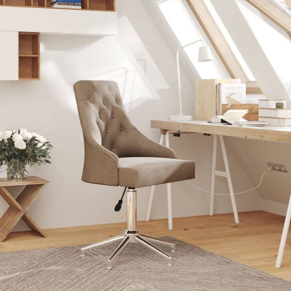 vidaXL Chaise pivotante de bureau Taupe Tissu