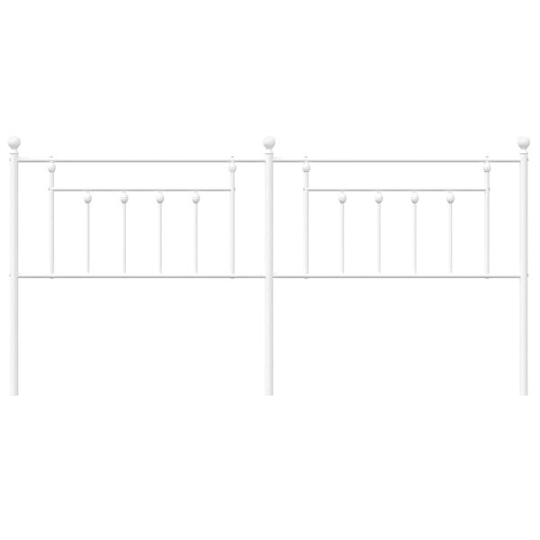 vidaXL T&ecirc;te de lit m&eacute;tal blanc 193 cm