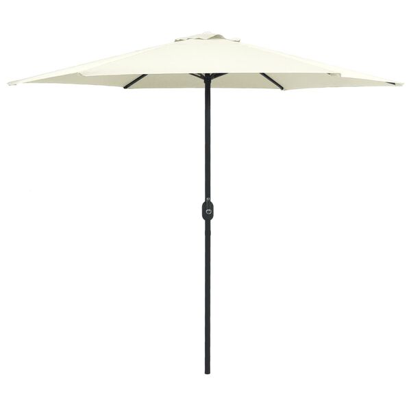 vidaXL Parasol de jardin et mât en aluminium 270x246 cm Blanc sable