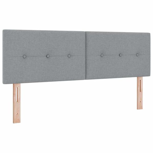 vidaXL T&ecirc;te de lit avec t&ecirc;te de lit Gris clair 144 cm Cuir synth&eacute;tique