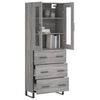 vidaXL Buffet haut Sonoma gris 69,5x34x180 cm Bois d'ing&eacute;nierie